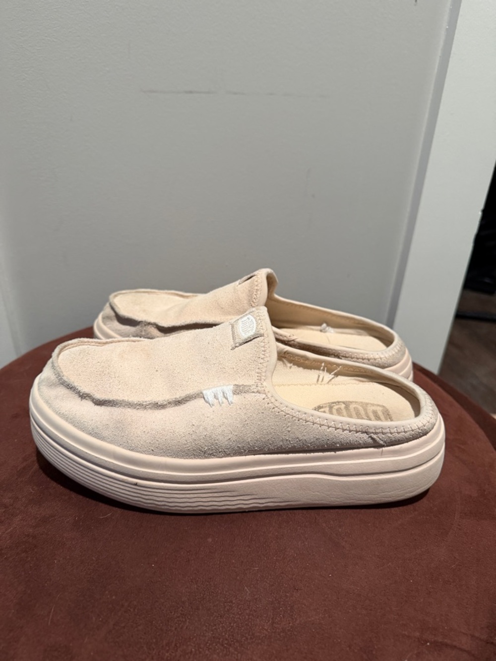 Hey Dude Light Beige Slip-On Mules